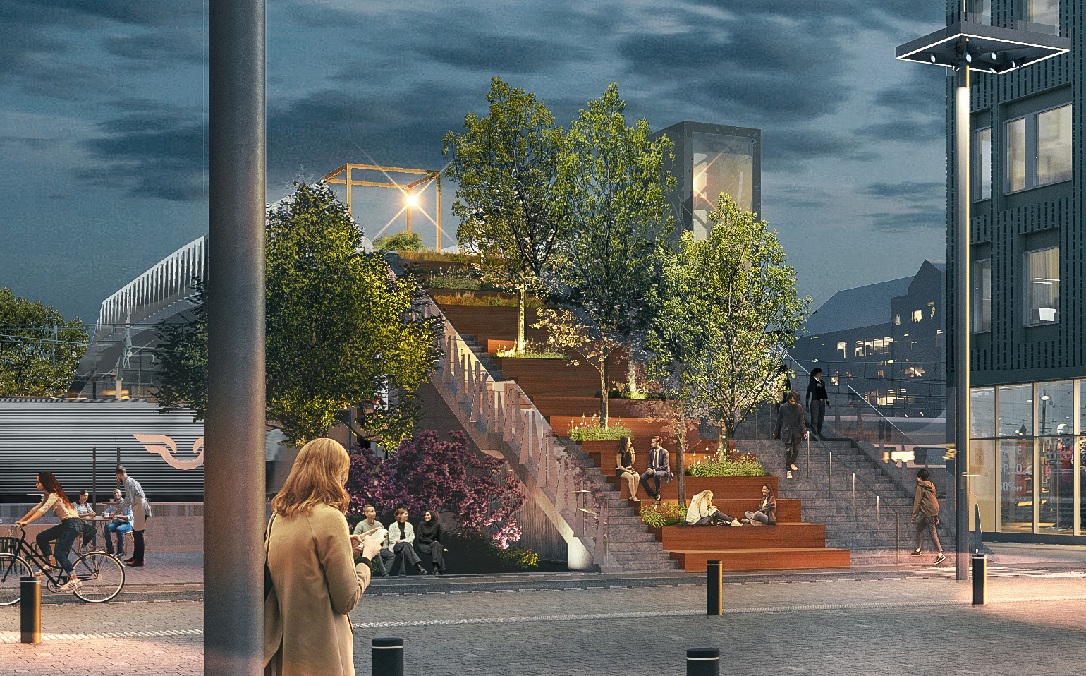 Ett resecentrum rustat för skyfall i Karlstad